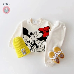 Mickey Mouse Gray Cotton Tracksuit Set