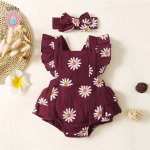 Infant Girl Ruffle Sleeveless Romper Outfit