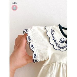 Baby Girls Summer Embroidered Bodysuit Set