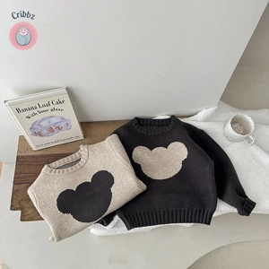 Cute Cartoon Bear Cotton Sweater for Babies