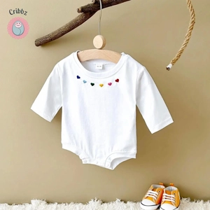 {Baby Girl Heart Bubble Romper