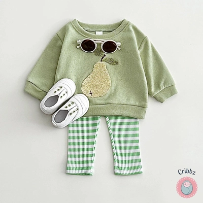 Autumn Fruit Pattern Baby Clothing Set title=