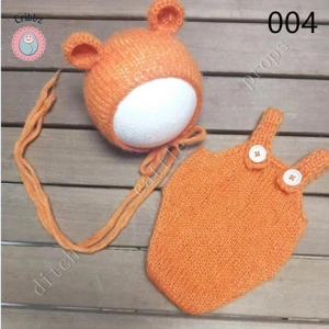 Handcrafted Mohair Baby Bonnet and Pants Set