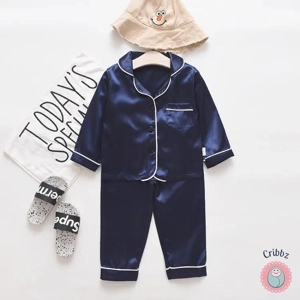 Korean Silk Satin Childrens Pajama Set
