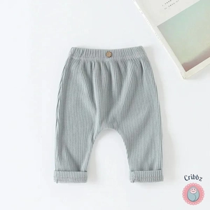 Casual Ribbed Striped Baby Trousers