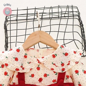 Autumn Floral Dress with Doll Collar