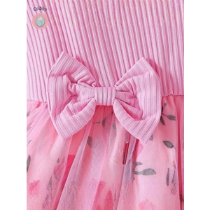 Trendy Floral Bow Dress for Girls