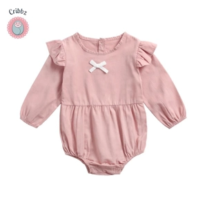 Cute Floral Long Sleeve Baby Bodysuits