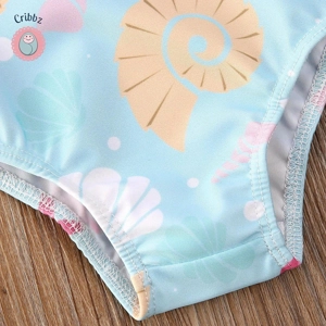 Newborn Baby Girls Shell Print Swimsuit