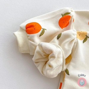 Fruit Print Cotton Hoodie Set
