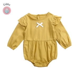 Cute Floral Long Sleeve Baby Bodysuits