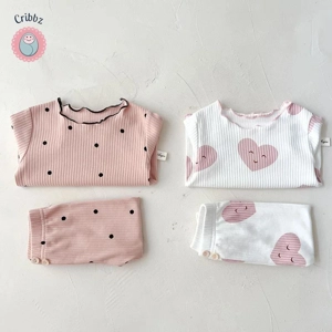 Cute Dot Print Baby Pajama Set