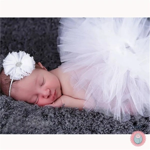 Newborn Tulle Tutu Skirt and Headband Set