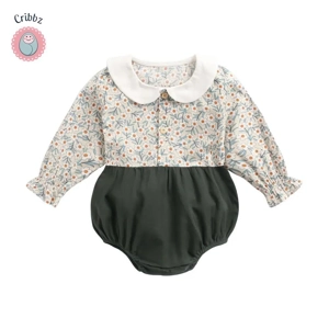 Cute Floral Long Sleeve Baby Bodysuits