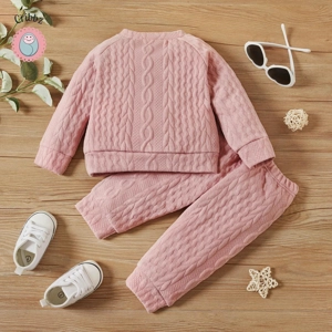 Newborn Baby Solid Color Outfit Set