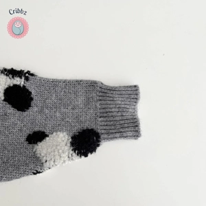 Korean Panda Embroidered Baby Sweater