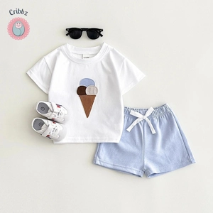 Ice Cream Print Baby Outfit Set
