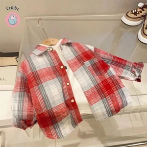 Vintage Plaid Casual Shirt for Kids