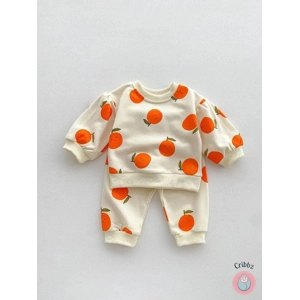 Fruit Print Cotton Hoodie Set