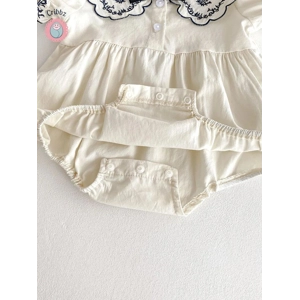 Baby Girls Summer Embroidered Bodysuit Set