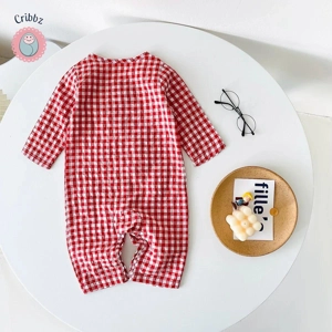 {Toddler Boy Long Sleeve Plaid Romper