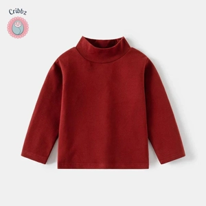 Kids High Collar Solid Color Undershirts