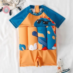 Childrens Cartoon Print Buoyancy Swimsuit