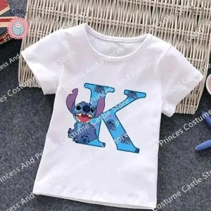 Stitch Letter Kids Cartoon Tee