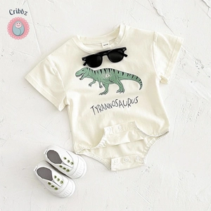 Summer Dinosaur Print Baby Bodysuit