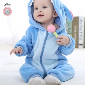 Winter Dinosaur Hooded Baby Jumpsuit