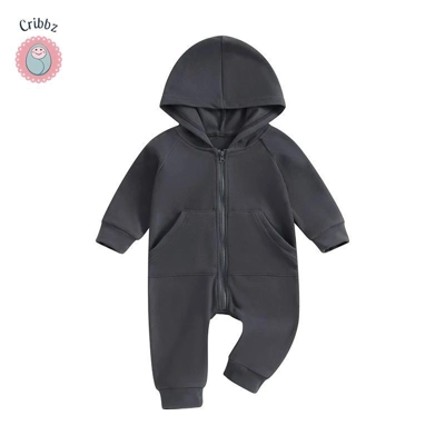 Baby Boy Hooded Romper Jumpsuit title=