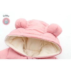 Winter Velvet Hooded Baby Romper Suit