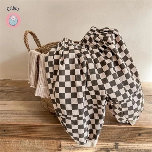 Cotton Plaid Harem Pants for Kids