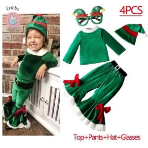 Kids Christmas Elf Costume Set for Parties