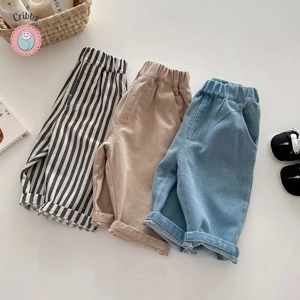 Casual Elastic Waist Kids Trousers