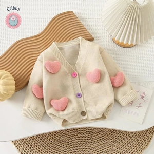 Girls 3D Heart Sweater and Tulle Skirt Set