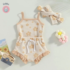 Knit Toddler Clothes Set with Shell Print