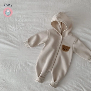 Winter Plush Baby Bear Jumpsuit Romper