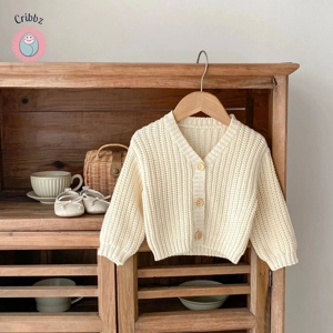 Autumn V-Neck Cardigan for Newborns
