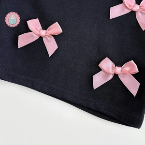 Stylish Cotton Bow Sweatshirt and Pants Set