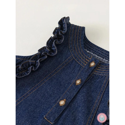 Sweet Denim Tank Dress for Girls title=