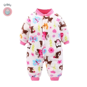 Warm Flannel Baby Jumpsuit and Jacket