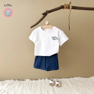 Dinosaur Embroidery Baby Denim Outfit Set