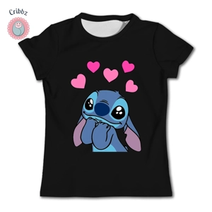 Kawaii Stitch Kids Summer Cartoon Tee