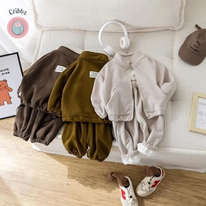 Winter Kids Thicken Overcoat and Pants Set