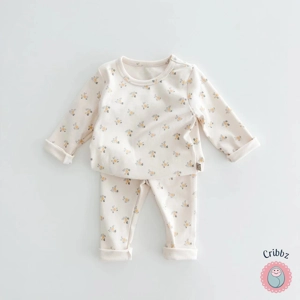 Floral Print Cotton Pajama Set for Kids