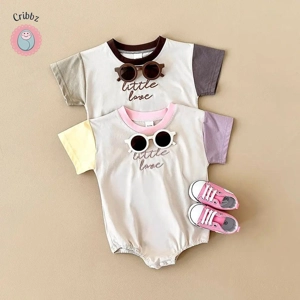 Newborn Girls Color Block Romper Jumpsuit