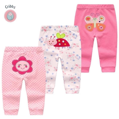 Cartoon Print Cotton Baby Leggings Set title=