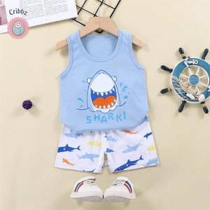 Kids Cartoon Lion Pajamas and Shorts Set
