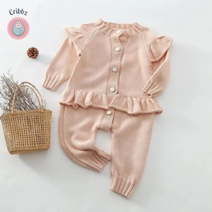 Spring Knitted Lace Romper for Babies